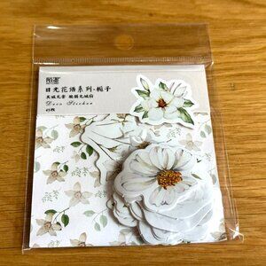 MO-CARD Deco Stickers: 45-Piece Floral Stickers, White Varietals